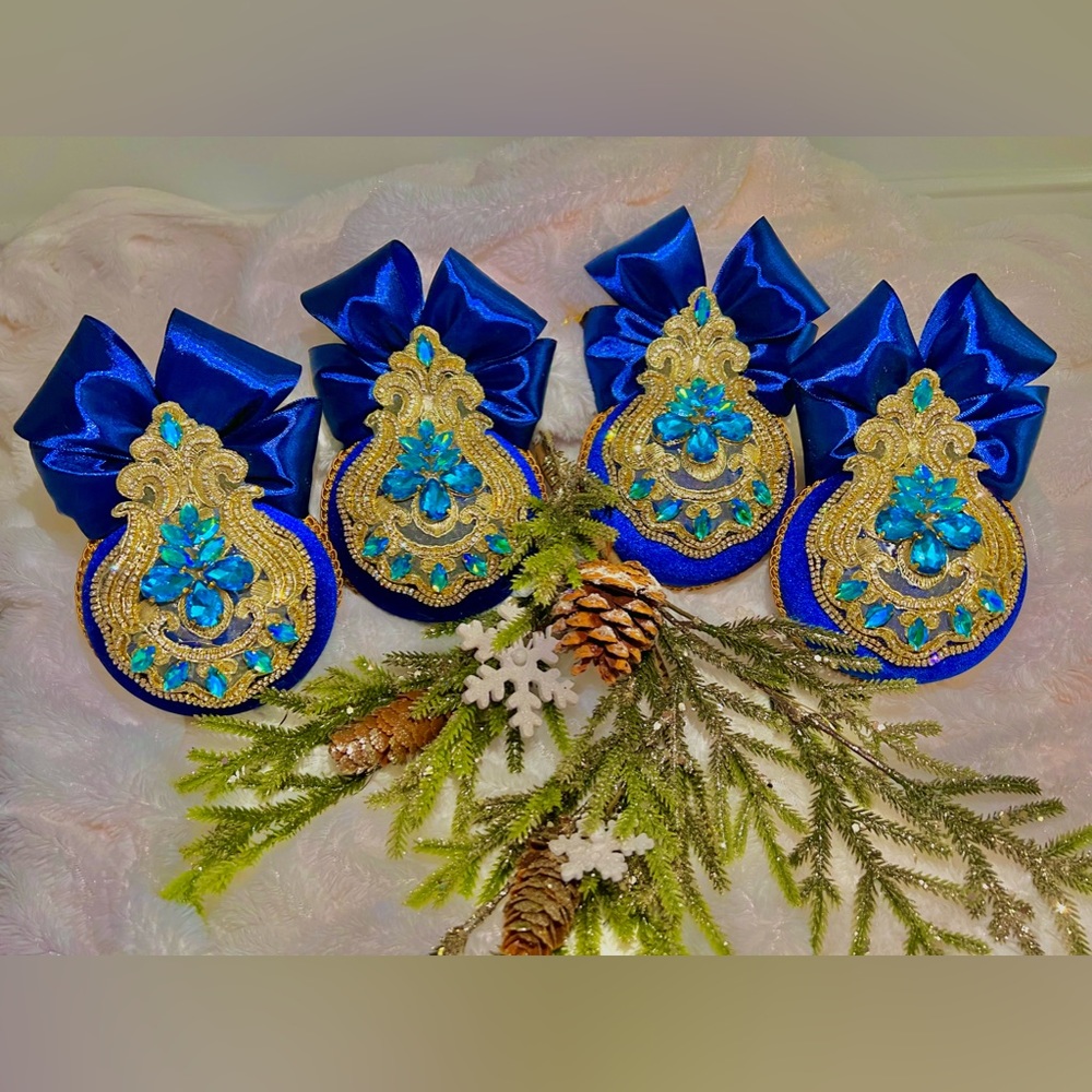 Gorgeous handmade velvet ornaments